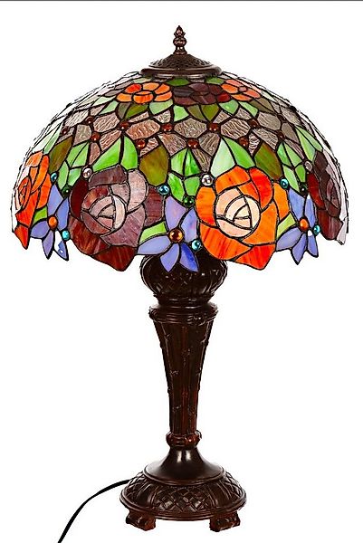 BIRENDY Stehlampe Lampe im Tiffany-Stil 16 Zoll Libelle Tiere Rose Tischlam günstig online kaufen