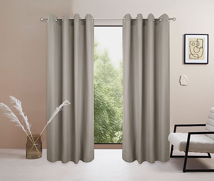 my home Vorhang »Raja« Ösen 2 Stk. tlg. Blickdichtes Material, Einfache Mon günstig online kaufen