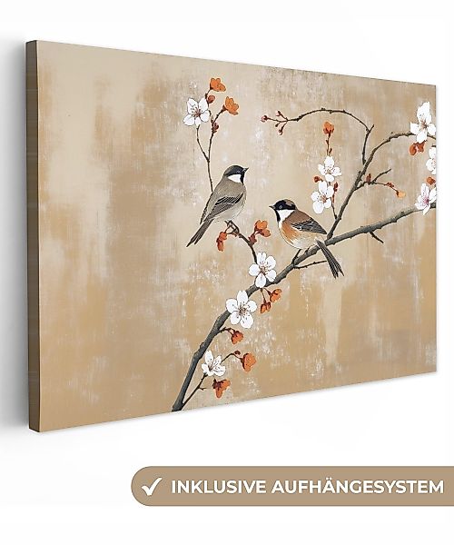 OneMillionCanvasses® Leinwandbild Vögel - Blütenzweig - günstig online kaufen