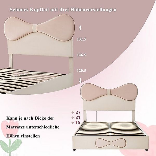 HAUSS SPOLE Polsterbett Hydraulisch Bett 140x200cm, Verstellbares Fliege Ko günstig online kaufen