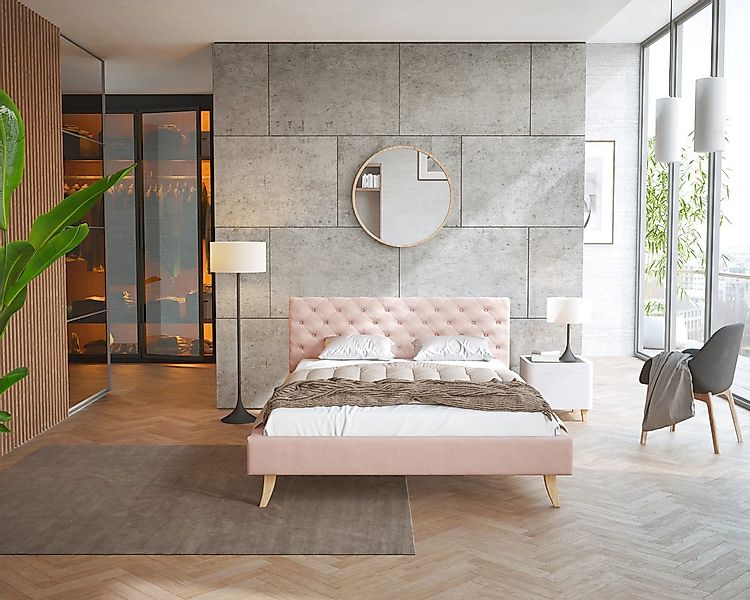 thematys Polsterbett Bett aus Velours 120x200, 140x200, 160x200, 180x200cm günstig online kaufen