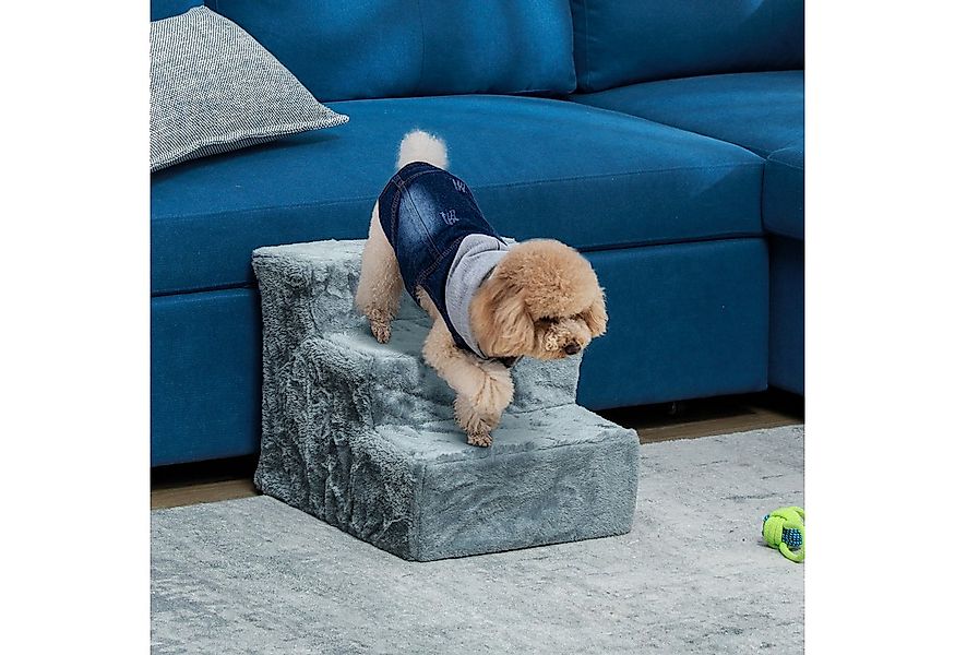 PawHut Haustiertreppe 3-stufige Hunderampe mit abnehmbarer Bezug (Katzentre günstig online kaufen