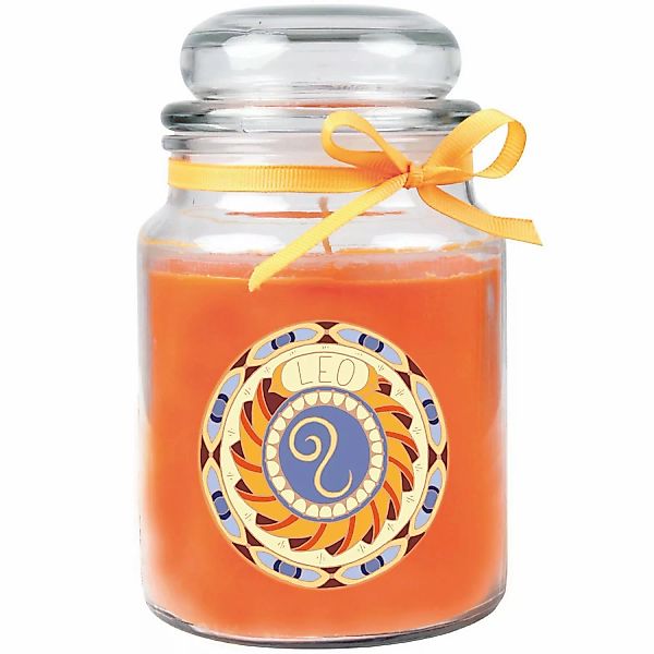 HS Candle Duftkerze & Glas Sternzeichen Honigmelone 110 Stunden Löwe günstig online kaufen