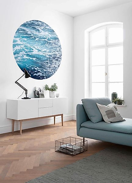 Sanders & Sanders Selbstklebende Runde Tapete Aloha Blau Ø 125 cm 611775 günstig online kaufen