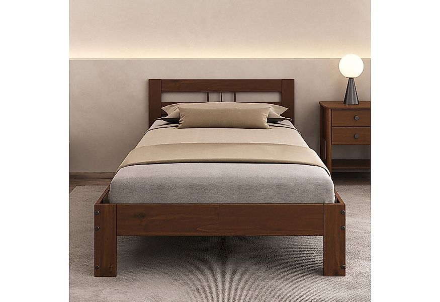 IDIMEX Massivholzbett THEO, Einzelbett aus Massivholz 90x200 cm- kastanie günstig online kaufen