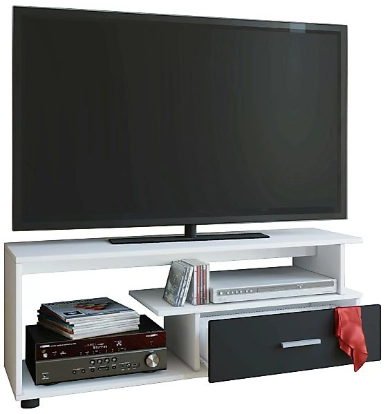 TV-Lowboard VCM Rimini - Weiß/Schwarz günstig online kaufen