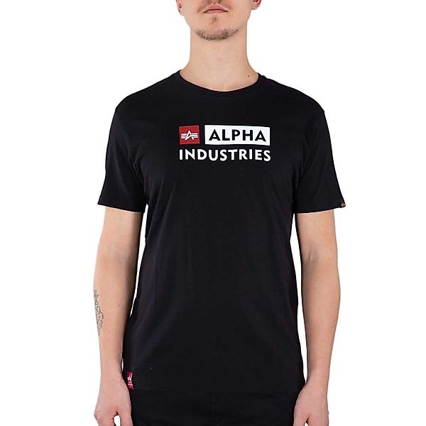 Alpha Industries Block-logo Kurzärmeliges T-shirt S Black günstig online kaufen