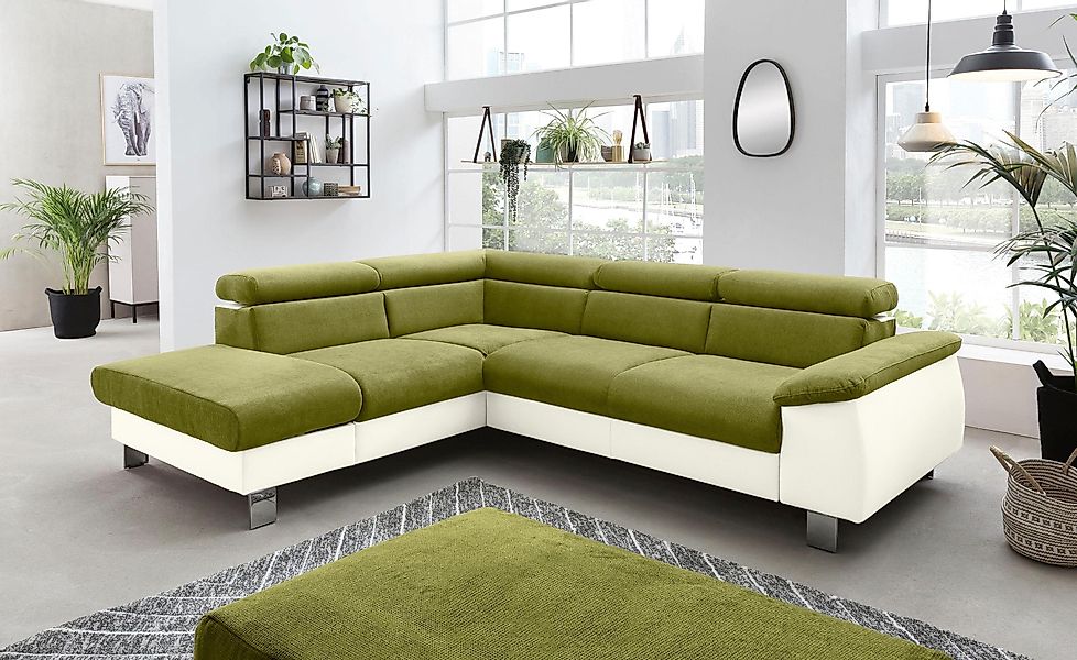 COTTA Ecksofa "Komaris L-Form, B: 249 cm", mit Kopfteilverstellung, optiona günstig online kaufen