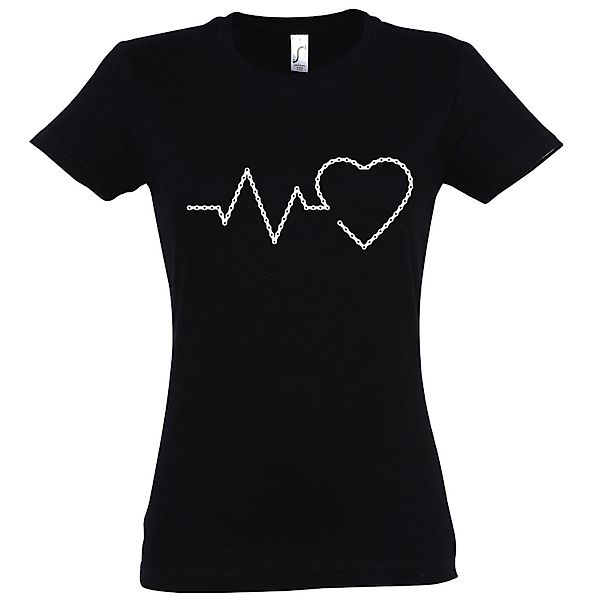 Youth Designz T-Shirt Heartbeat Fahrradkette Damen günstig online kaufen