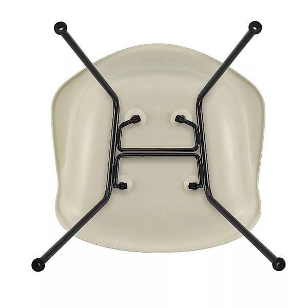 Vitra - Eames Plastic Chair DAX Gestell schwarz - kieselstein/Sitzschale Po günstig online kaufen