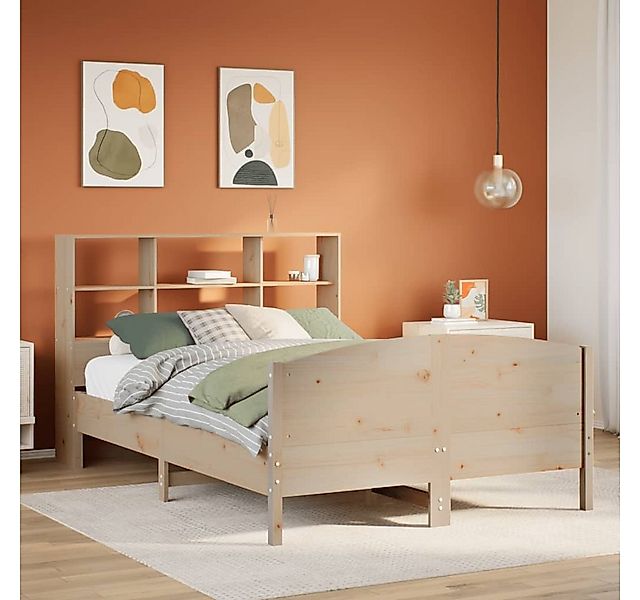 vidaXL Bett, Massivholzbett mit Regal ohne Matratze 160x200 cm Kiefer günstig online kaufen