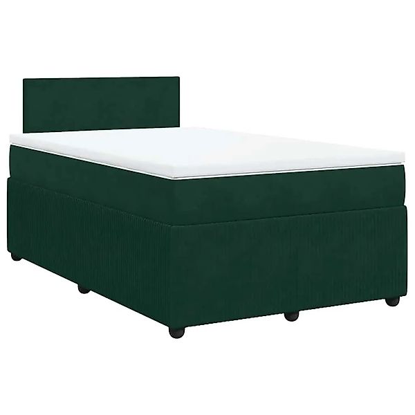 vidaXL Boxspringbett mit Matratze Dunkelgrün 120x190 cm Samt 3287683 günstig online kaufen