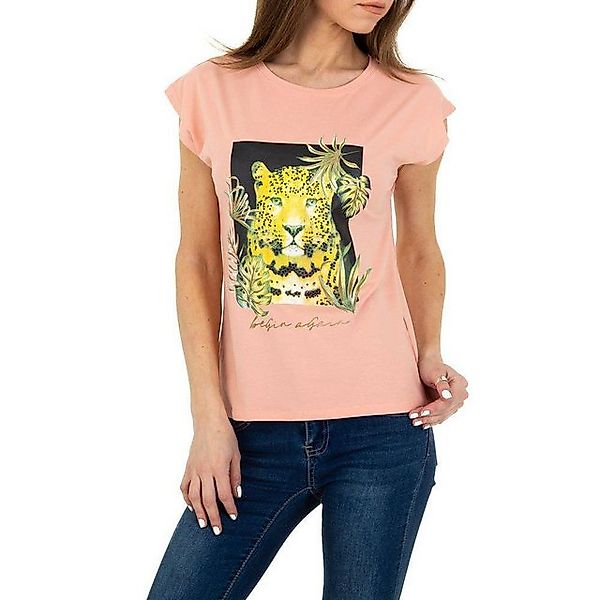 Ital-Design T-Shirt Damen Freizeit Print Stretch T-Shirt in Rosa günstig online kaufen