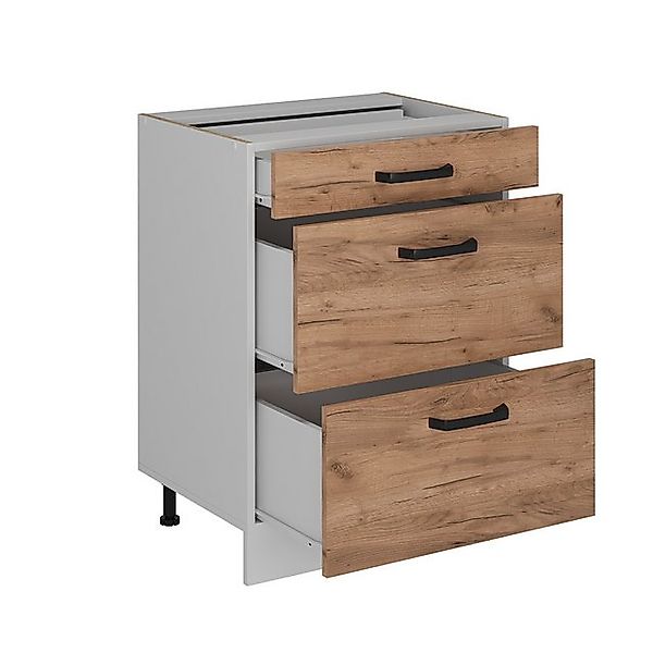 Vicco Unterschrank R-Line, Goldkraft Eiche/Weiß, 60 cm ohne Arbeitsplatte günstig online kaufen