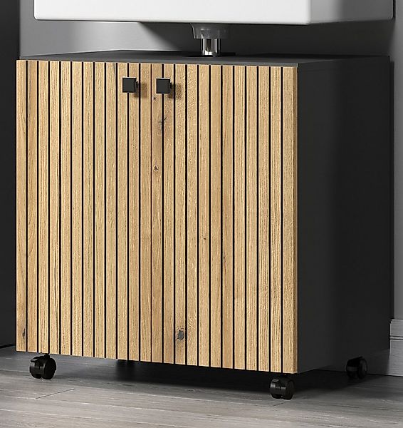 Furn.Design Waschbeckenunterschrank Bliss (Badschrank in grau und Evoke Eic günstig online kaufen