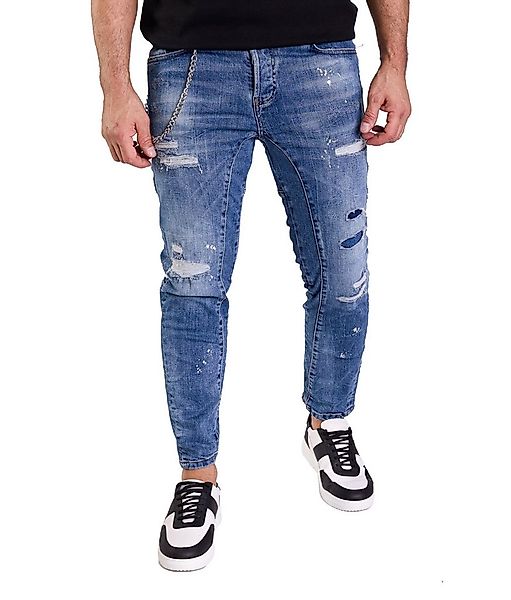 Denim Distriqt Skinny-fit-Jeans Destroyed Herren Jeans Skinny Fit Blau 1640 günstig online kaufen