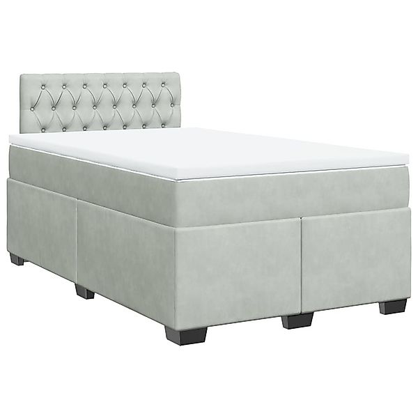 vidaXL Bett Boxspringbett mit Matratze Hellgrau günstig online kaufen