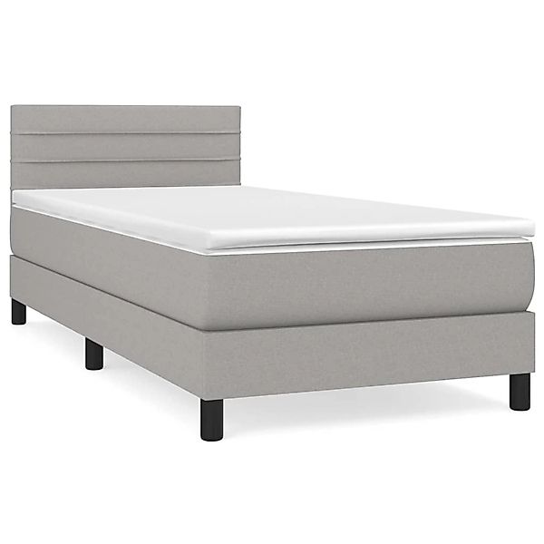 vidaXL Boxspringbett mit Matratze Hellgrau 90x200 cm Stoff1372999 günstig online kaufen