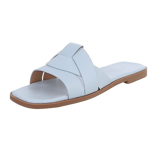 Ital-Design Stylische Slide-Sandalen mit Kreuzband für Damen Pantolette (91 günstig online kaufen
