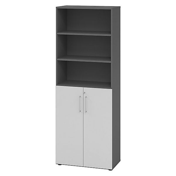 bümö Aktenschrank smart Kombischrank - 3 plus 3 Ordnerhöhen Dekor: Graphit/ günstig online kaufen