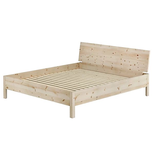 Erst-Holz Ehebett Metallfrei 180 x 200 cm Holzbett Zirbe Massiv Unbehandelt günstig online kaufen
