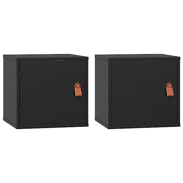 vidaXL Regal Wandschränke 2 Stk. Schwarz günstig online kaufen