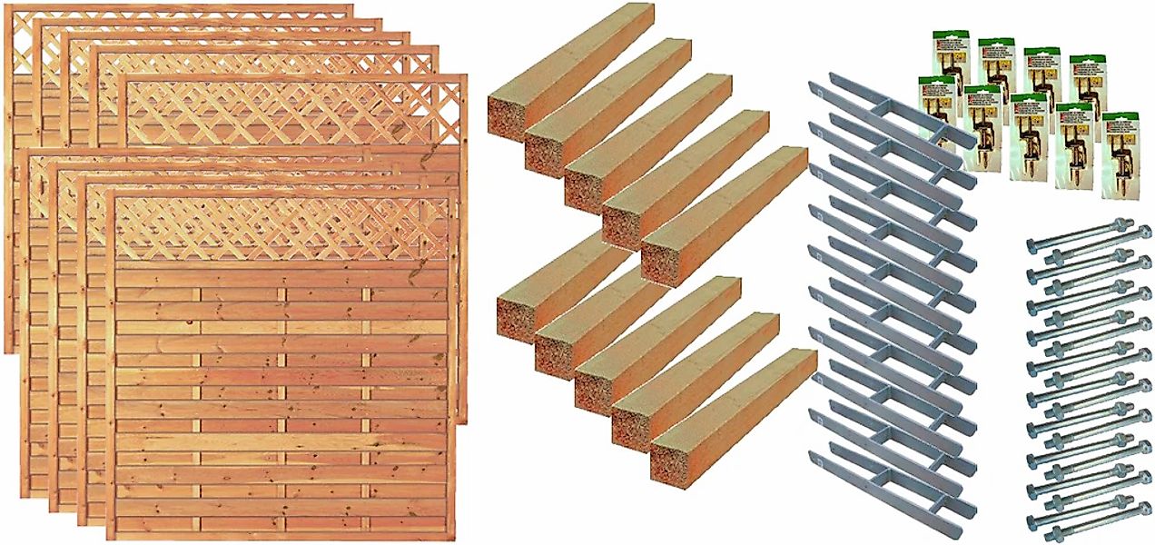 Tetzner & Jentzsch Dichtzaun "Memphis 7" 9 Elemente, LxH: 1710x180 cm günstig online kaufen