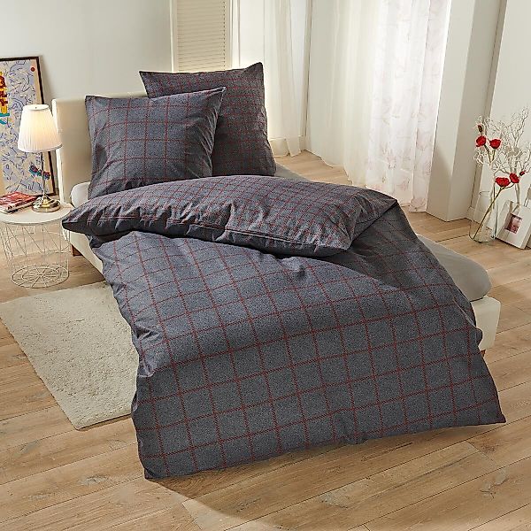 TRAUMSCHLAF Bettwäsche Karo, Flanell, 2 teilig, günstig online kaufen