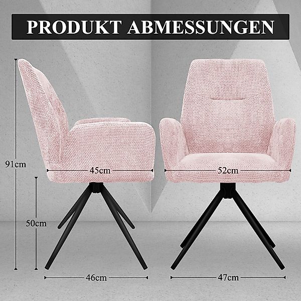 HOMELUX Polsterstuhl 360° Drehbar Esszimmerstühle 4er günstig online kaufen
