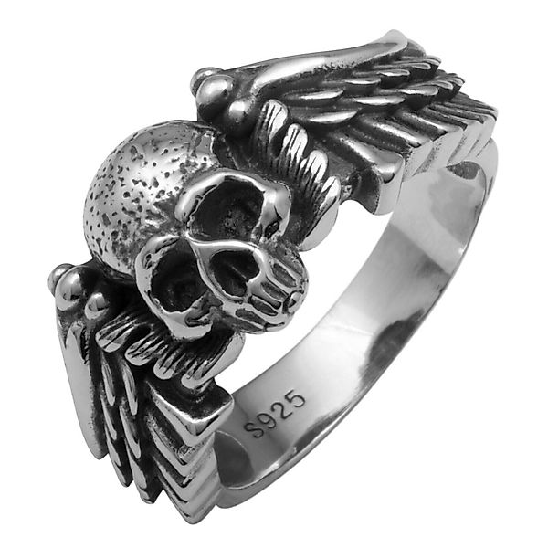 Tony Fein Silberring Totenkopfring Flügel 925er günstig online kaufen