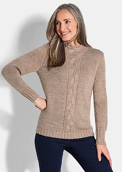 GOLDNER Strickpullover Hüftlanger Langarm Pullover, Zopfstrick günstig online kaufen