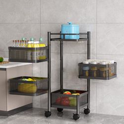 GarveeMore Küchenregal Universall multifunktionales Regal Küchenrollwagen, günstig online kaufen