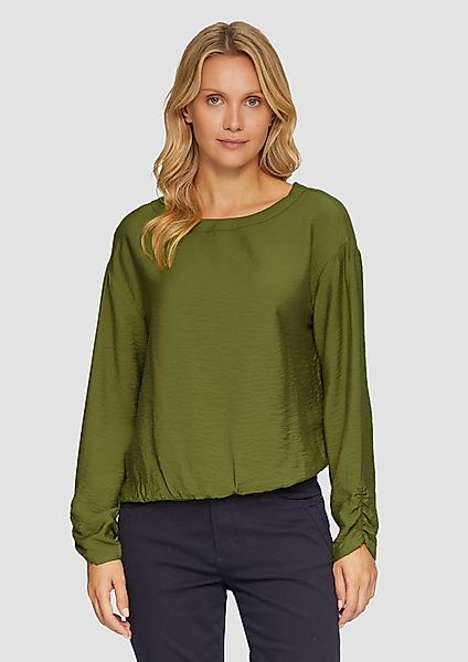 s.Oliver Langarmbluse Viskose-Bluse mit elastischem Saum günstig online kaufen