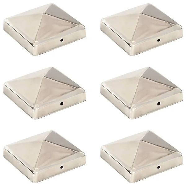 vidaXL Pfostenkappen 6 Stk Pyramide Edelstahl 91 x 91 mm 145487 günstig online kaufen
