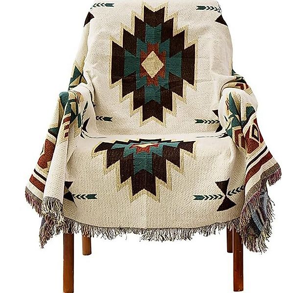 FELIXLEO Baumwollbettdecke Strickdecke geometrische Decke mit Fransen 130x1 günstig online kaufen