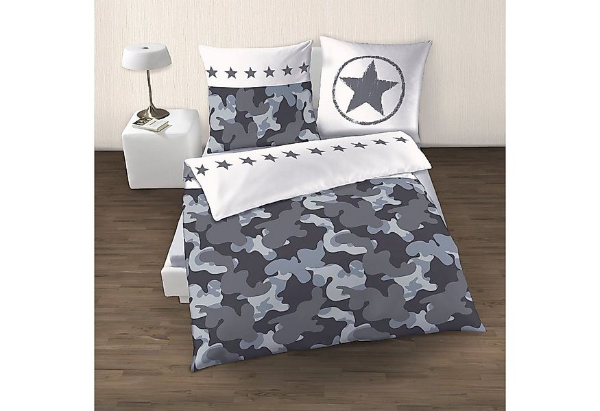 MTOnlinehandel Bettwäsche Camouflage 135x200 + 80x80 cm, 100 % Baumwolle, B günstig online kaufen