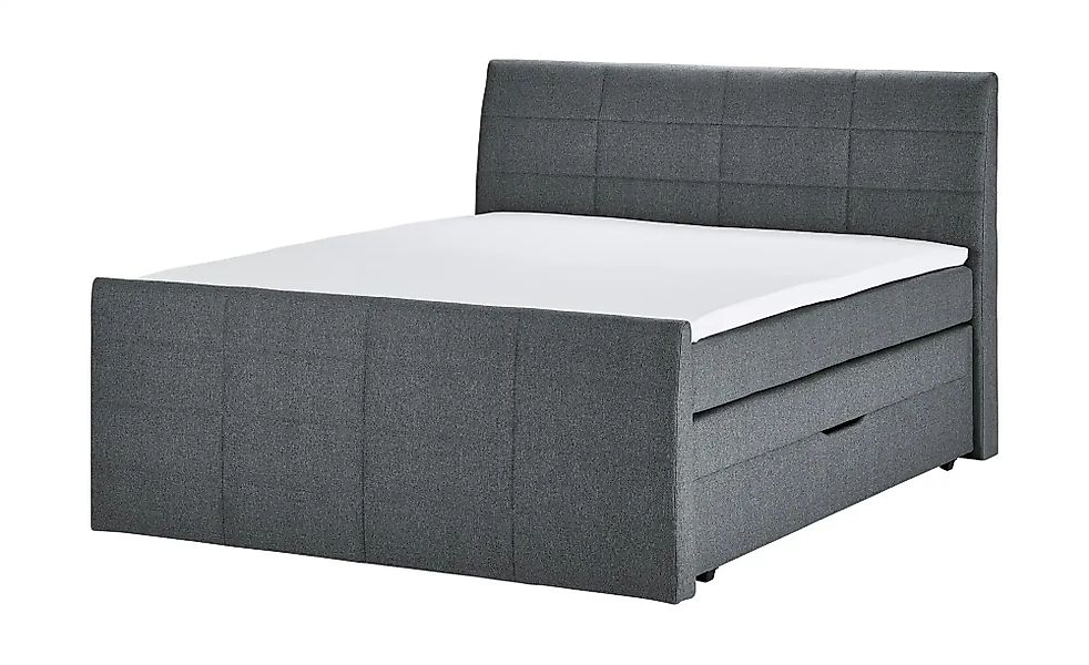 Boxspringbett mit Bettkasten und Topper Baron ¦ grau ¦ Maße (cm): B: 168 H: günstig online kaufen