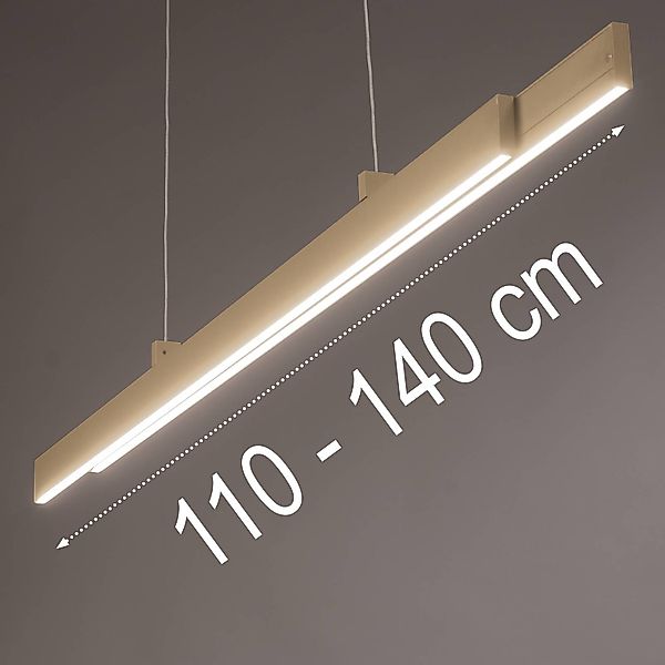 LED-Hängelampe Vayana, Länge 114 cm, sandfarben, Metall, CCT günstig online kaufen