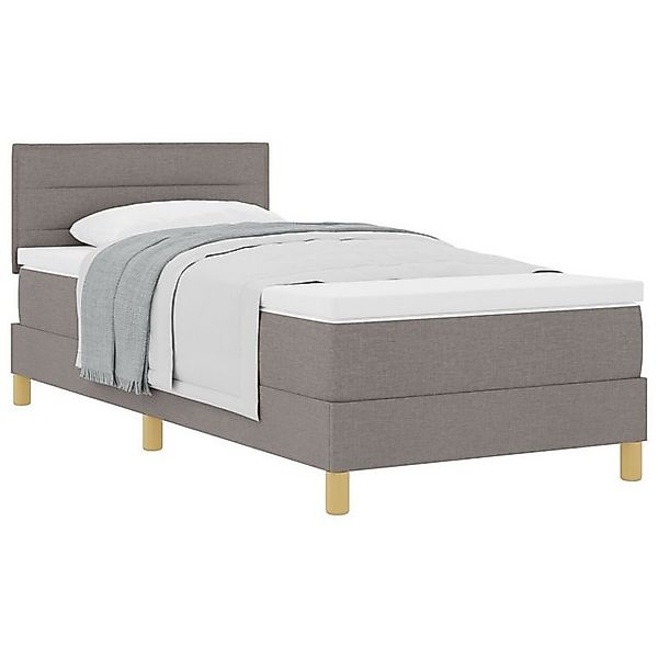vidaXL Bett Boxspringbett mit Matratze Taupe 80x200 cm Stoff (1-tlg) günstig online kaufen