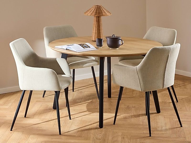 ACTONA GROUP Esszimmer-Set "Essgruppe, Speisetisch mit Wohnzimmerstühlen" S günstig online kaufen