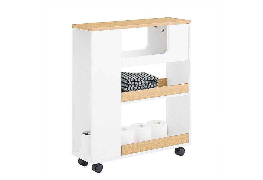 SoBuy Badregal BZR190, Nischenregal Küchenregal mit Rollen Badezimmerregal günstig online kaufen