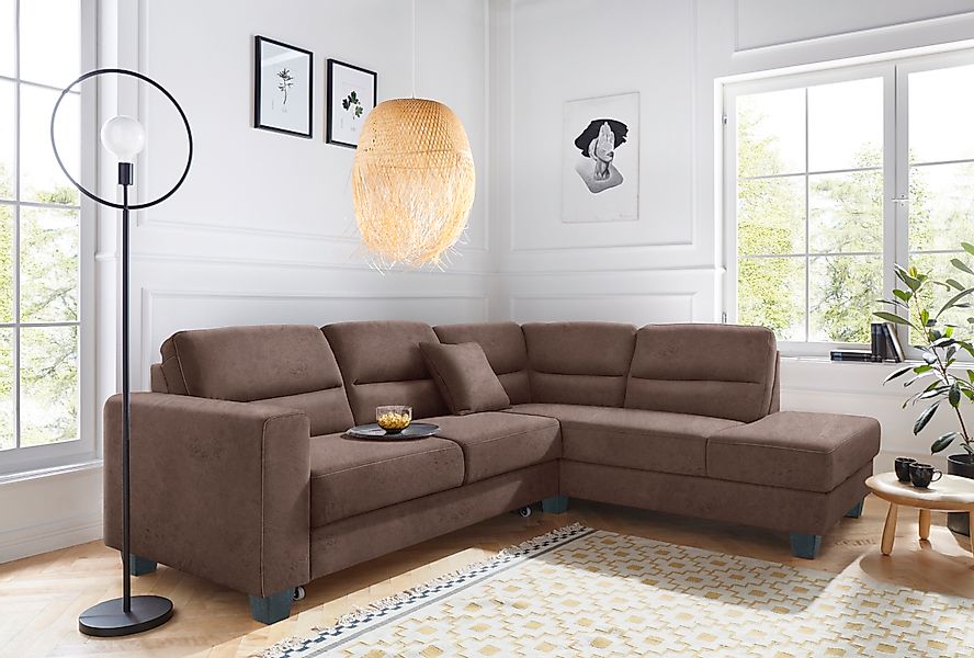 TRENDMANUFAKTUR Ecksofa »Chamber, zeitlos&modern, hoher Sitzkomfort, Breite günstig online kaufen
