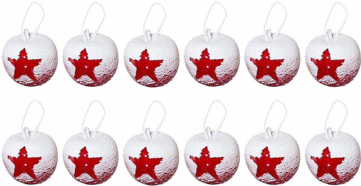 Creativ deco Weihnachtsfigur Weihnachtsdeko rot (Set, 12 St), Äpfel in besc günstig online kaufen