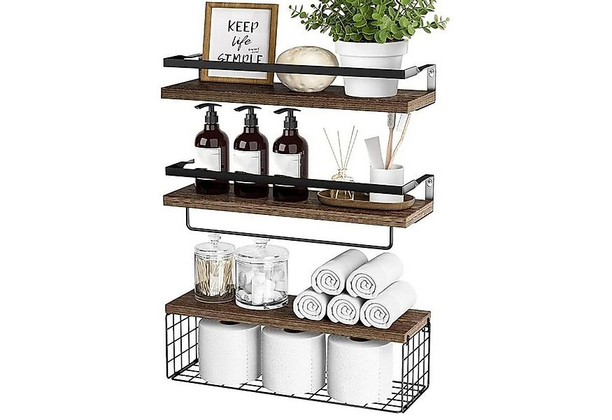 SURFOU Wandregal Regal wand 3+1 Stück Hängeregal Schweberegal Küche Holzreg günstig online kaufen