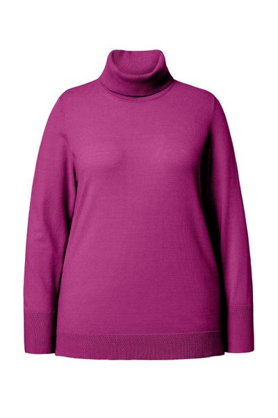 Ulla Popken Strickpullover Rollkragenpullover breite Rippbündchen günstig online kaufen