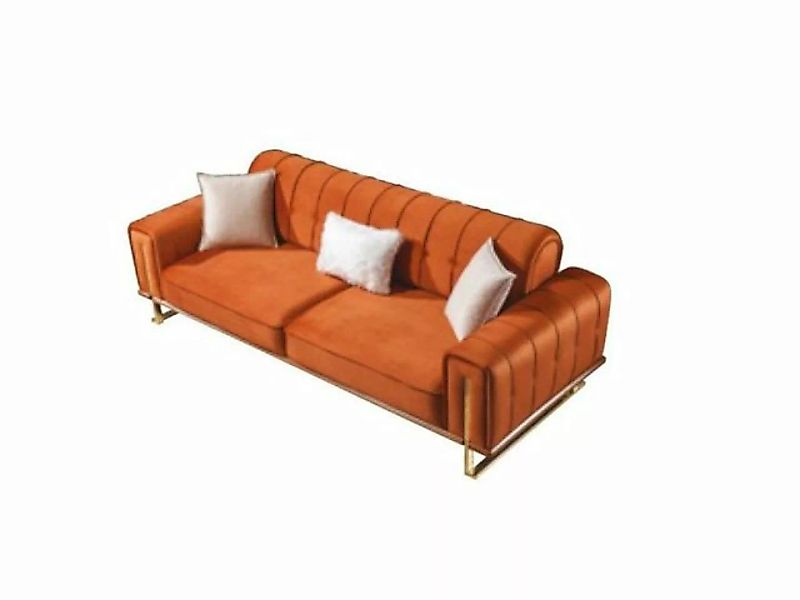 JVmoebel Sofa Oranger 3 Sitzer Luxus Design Chesterfield Couch Dreisitzer M günstig online kaufen