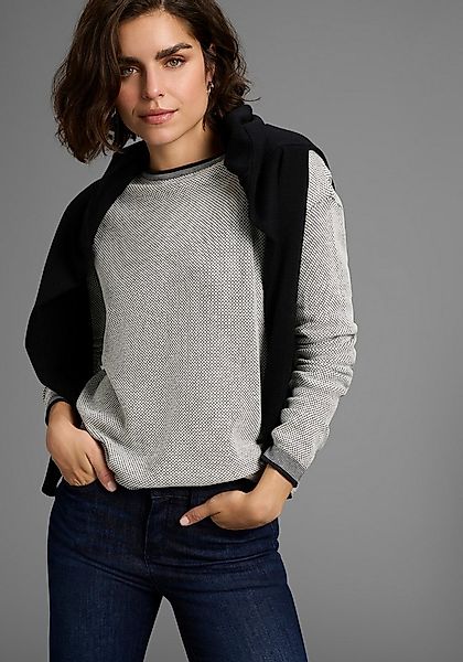 Laura Scott Rundhalspullover leichter Feinstrick mit Waffelmuster und dezen günstig online kaufen