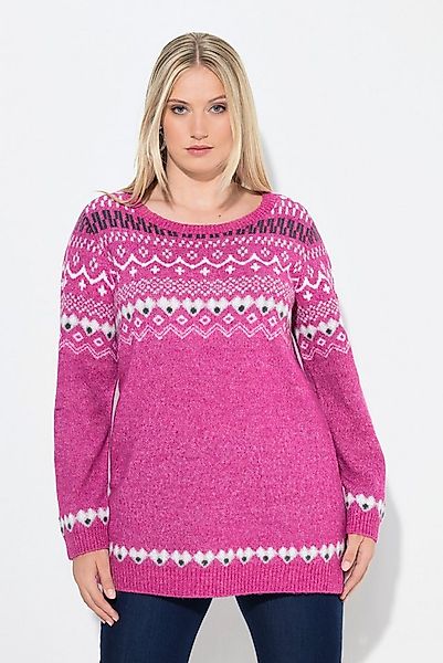 Ulla Popken Strickpullover Norweger-Pullover Rundhals Langarm weicher Stric günstig online kaufen