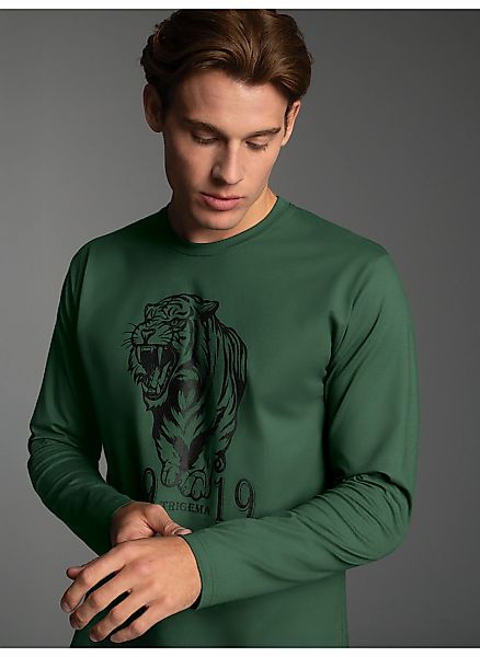 Trigema Longsleeve "TRIGEMA Langarmshirt mit großem Tiger-Printmotiv", (1 t günstig online kaufen