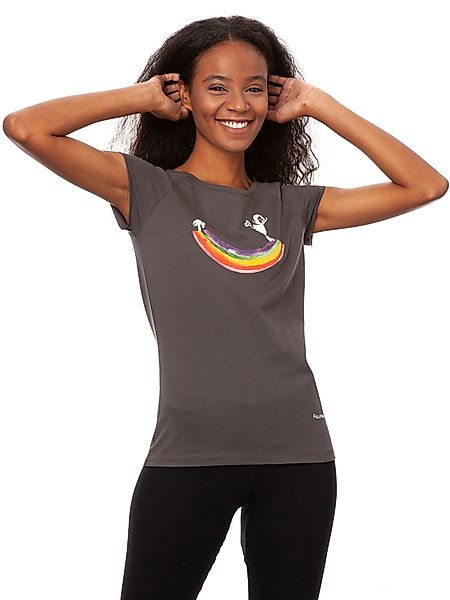 Fellherz Damen T-shirt Rainbow Girl Dark Grey günstig online kaufen